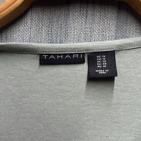 Tahari green short sleeve shirt size 1X - Picture 5 of 7